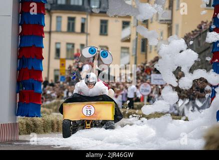 Stockholm, Schweden, 21. August 2022. Red Bull Soapbox-Rennen im Zentrum von Stockholm, Schweden, 21. August 2022. Foto Pontus Lundahl / TT Code 10050 Stockfoto