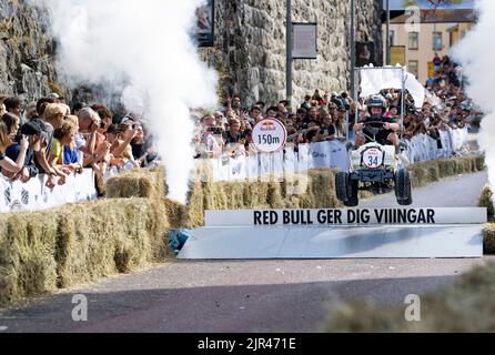 Stockholm, Schweden, 21. August 2022. Red Bull Soapbox-Rennen im Zentrum von Stockholm, Schweden, 21. August 2022. Foto Pontus Lundahl / TT Code 10050 Stockfoto