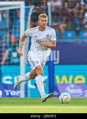 Matthijs de Ligt, FCB 4 im Spiel VFL BOCHUM - FC BAYERN MÜNCHEN 0-7 1.Deutsche Fußballliga am 21. August 2022 in Bochum, Deutschland. Saison 2022/2023, Spieltag 3, 1.Bundesliga, FCB, München, 3.Spieltag © Peter Schatz / Alamy Live News - die DFL-VORSCHRIFTEN VERBIETEN DIE VERWENDUNG VON FOTOGRAFIEN als BILDSEQUENZEN und/oder QUASI-VIDEO - Stockfoto