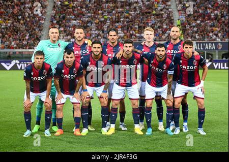 Bologna, Italien. 21. August 2022. Bologna FC Lineup während Bologna FC vs Hellas Verona, italienische Fußballserie Ein Spiel in Bologna, Italien, August 21 2022 Quelle: Independent Photo Agency/Alamy Live News Stockfoto