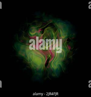 Nebelartige abstrakte Form auf schwarz, 3D Rendering Stockfoto
