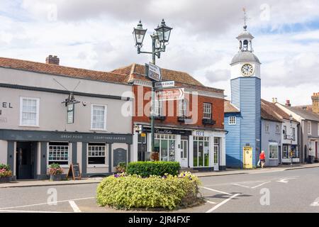 Queen Victoria Jubilee Clock Tower (1888), Stoneham Street, Coggeshall, Essex, England, Vereinigtes Königreich Stockfoto