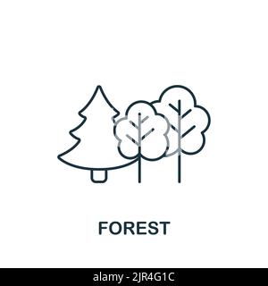 Waldsymbol. Line Simple Line Outdoor Recreation Icon für Vorlagen, Webdesign und Infografiken Stock Vektor