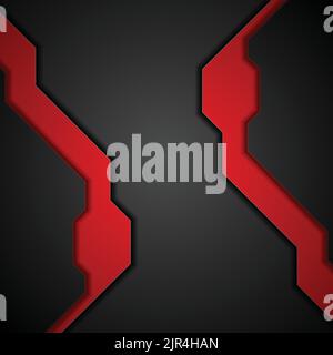 Rote und schwarze abstrakte Technologie moderner Hintergrund. Vektordesign Stock Vektor