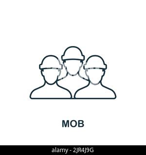 Mob-Symbol. Line Simple Line Protest Icon für Templates, Webdesign und Infografiken Stock Vektor