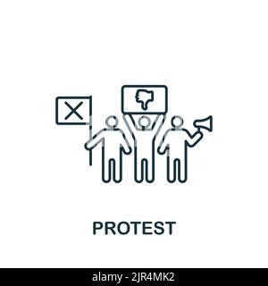 Protestsymbol. Line Simple Line Protest Icon für Templates, Webdesign und Infografiken Stock Vektor