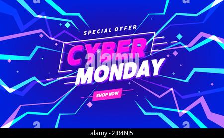Werbebanner für den Cyber Monday-Verkauf zur Unternehmensförderung. Stock Vektor
