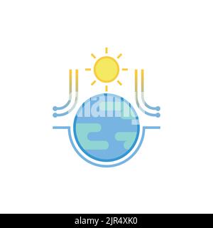 Treibhauseffekt-Symbol auf weißem Hintergrund isoliert. Vektorgrafik Stock Vektor