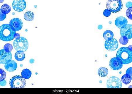 Aquarell blaue Punkte Hintergrund Vektor-Illustration Stock Vektor