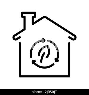 Symbol für die Eco House-Farblinie. Piktogramm für Webseite Stock Vektor