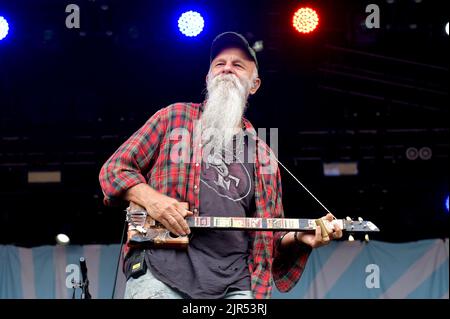 Seasick Steve, live beim Hardwick Live-Musikfestival am Samstag, 20.. August 2022, England, Großbritannien Stockfoto