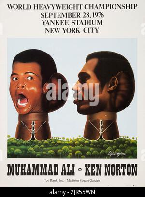 1976 Muhammad Ali gegen Ken Norton Fight Plakatkünstler Luigi Castiglioni Stockfoto