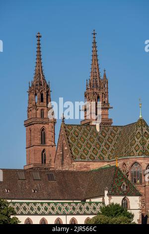 Das Basler Münster in Basel, Schweiz, Europa | das Basler Münster in Basel, Schweiz, Europa Stockfoto