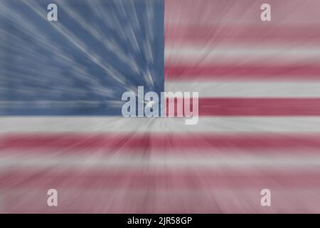 Verschwommene Flagge des US-Hintergrunds. Stockfoto