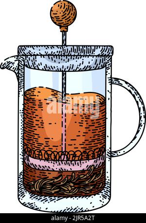 handgezeichneter Vektor mit französischer Druckskizze Stock Vektor