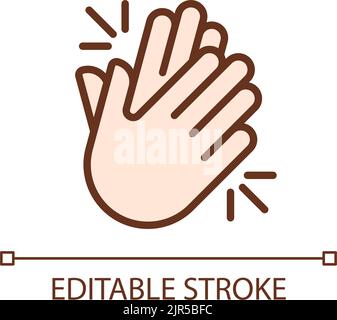 Klatschende Hände Pixel perfektes RGB-Farbsymbol Stock Vektor