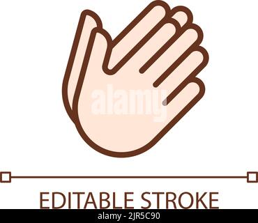 Hand hält etwas Pixel perfekte RGB-Farbsymbol Stock Vektor