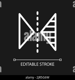 Vertikales Reflexions-Pixel perfektes weißes lineares ui-Symbol für dunkles Thema Stock Vektor