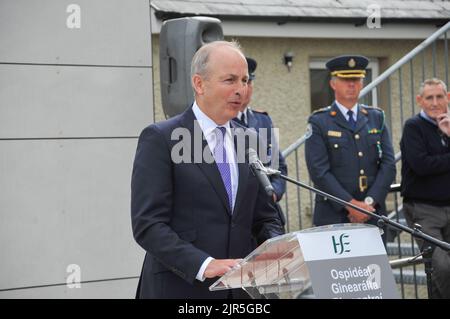 Bantry, Co Cork. Irland. 22.. August 2022. Heute Morgen eröffnete Taoiseach Micheál Martin eine neue Einheit im Bantry General Hospital. Kredit: Karlis Dzjamko/ Alamy Live Nachrichten Stockfoto