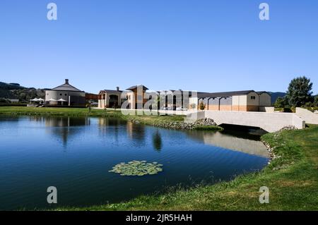 Craggy Range Winery ist ein familiengeführtes Weingut in Hawkes Bay an der Ostküste von North Island in Neuseeland. Stockfoto