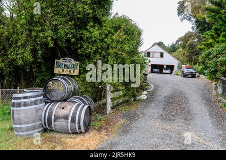 Weinanbaugebiet ESK Valley Lodge in Bay View bei Napier in der Hawkes Bay Region von North Island in Neuseeland Stockfoto