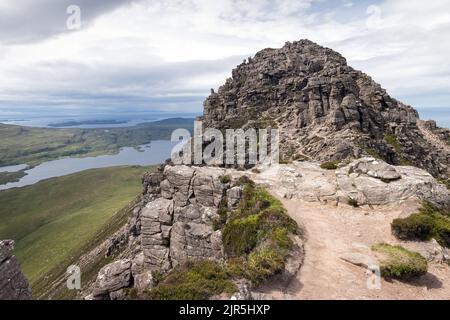 Der westliche Gipfel des Stac Pollaidh in den nordwestlichen Highlands Stockfoto