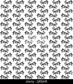 Barock inspirierte nahtlose Ornament von Hand gezeichnet, floral mit Wirbeln und Blume Stock Vektor