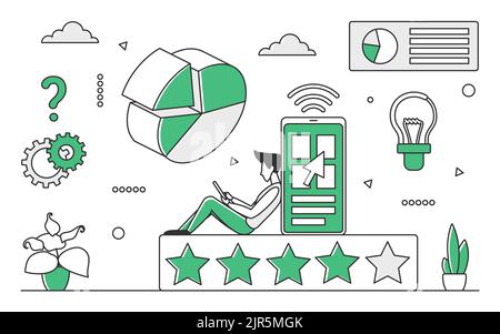 Kauf und Verkauf mit mobilen. Shopping-Plattform, Handel Aktienmarkt Vektor monocolor Illustration Stock Vektor