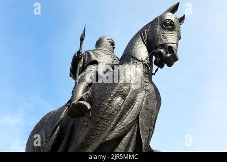 Robert die Bronzestatue von Bruce in Bannockburn, Stirling Stockfoto