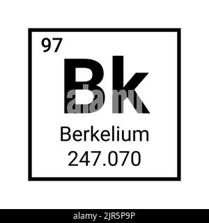 Berkelium Periodensystem Element Wissenschaft Symbol atomares Symbol Zeichen. Stock Vektor