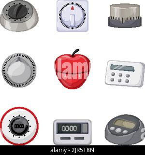 Küche Timer einstellen Cartoon Vektor Illustration Stock Vektor