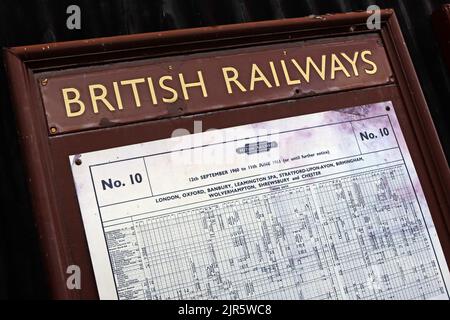 British Railways, Fahrplan, 1960, London Paddington nach Chester, No10 Stockfoto