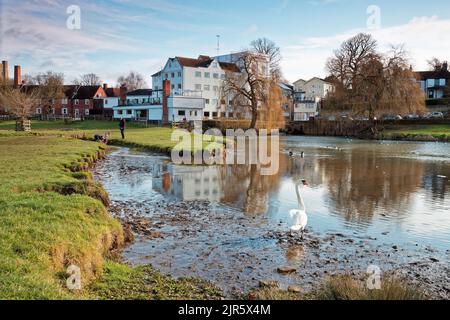 Mill Hotel am Fluss Stour, Sudbury Suffolk. Stockfoto