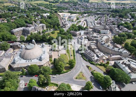 Buxton Stadt Derbyshire Peak District UK Drohne Luftaufnahme Stockfoto