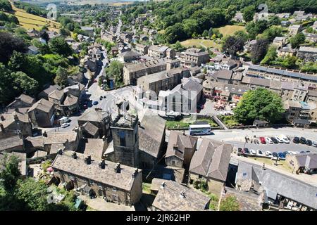 Holmfirth West Yorkshire, England Drohnenaufnahme Stockfoto