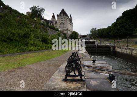 Öffnung der Türen des Rideau-Kanals, Ottawa Stockfoto