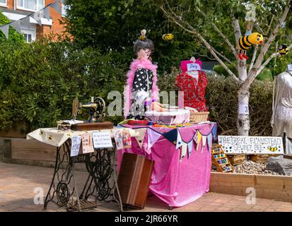 The Great Flamstead Sewing Bee Vogelscheuchen, Flamstead Vogelscheuche Festival Stockfoto