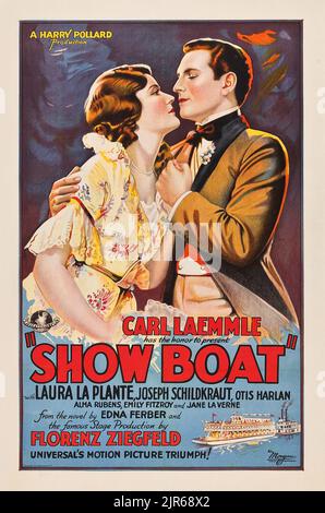 Carl Laemmle - Vintage Filmposter - Show Boat (Universal, 1929) Laura La Plante, Joseph Schildkraut, Otis Harlan. Roman von Edna Ferber. Stockfoto