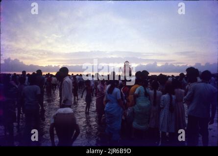 Ganpati Festival, Immersion Process, Mumbai, Maharashtra, Indien. Stockfoto