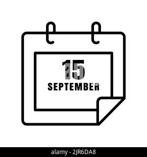 Kalender-Symbol mit Text 5 september. Symbol im Zusammenhang mit dem Internationalen Tag der Nächstenliebe. Liniensymbole. Einfaches Design bearbeitbar Stock Vektor