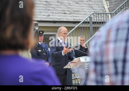 Bantry, Co Cork. Irland. 22.. August 2022. Heute Morgen eröffnete Taoiseach Micheál Martin eine neue Einheit im Bantry General Hospital. Kredit: Karlis Dzjamko/ Alamy Live Nachrichten Stockfoto