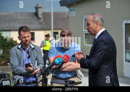 Bantry, Co Cork. Irland. 22.. August 2022. Heute Morgen eröffnete Taoiseach Micheál Martin eine neue Einheit im Bantry General Hospital. Kredit: Karlis Dzjamko/ Alamy Live Nachrichten Stockfoto