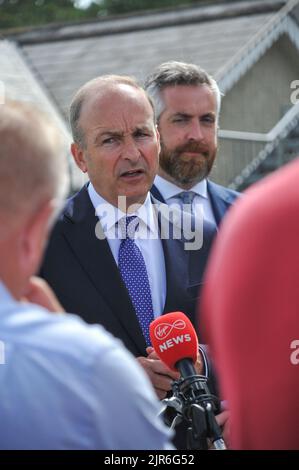 Bantry, Co Cork. Irland. 22.. August 2022. Heute Morgen eröffnete Taoiseach Micheál Martin eine neue Einheit im Bantry General Hospital. Kredit: Karlis Dzjamko/ Alamy Live Nachrichten Stockfoto