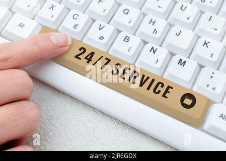 Konzeptionelle Bildunterschrift 24 7 Service. Der Geschäftsansatz, der stets verfügbar ist, läuft ohne Unterbrechung -48583 Stockfoto