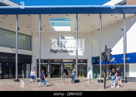 Eingang zum hohen Chelmer Einkaufszentrum, Exchange Weg, Chelmsford, Essex, England, Vereinigtes Königreich Stockfoto