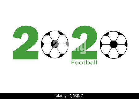 Fußball-Meisterschaft 2020. Fußballspiel. Postkarte, Logo, Glückwünsche oder Design. Flache Vektorgrafik. Stock Vektor