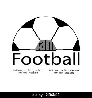 Fußball für ein Logo, eine Postkarte oder ein Design mit einem Platz für den Text. Sport, Fußball, Spiel. Flache Abbildung. Stock Vektor