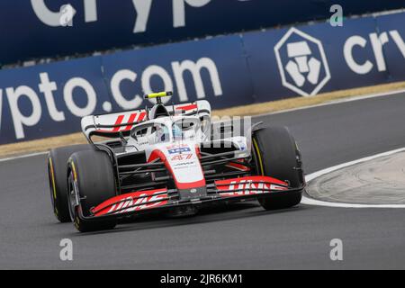 Mogyorod, Ungarn. Juli 31. 2022. Formel 1 großer Preis von Ungarn in Hungaroring, Ungarn. Im Bild: #47 Mick Schumacher (GER) vom Haas F1 Team während des Rennens Stockfoto