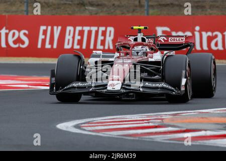 Mogyorod, Ungarn. Juli 31. 2022. Formel 1 großer Preis von Ungarn in Hungaroring, Ungarn. Im Bild: #24 Zhou Guanyu (CHN) von Alfa Romeo während des Rennens Stockfoto