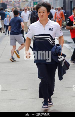 Mogyorod, Ungarn. Juli 31. 2022. Formel 1 großer Preis von Ungarn in Hungaroring, Ungarn. Im Bild: Yuki Tsunoda (JPN) von AlphaTauri Stockfoto